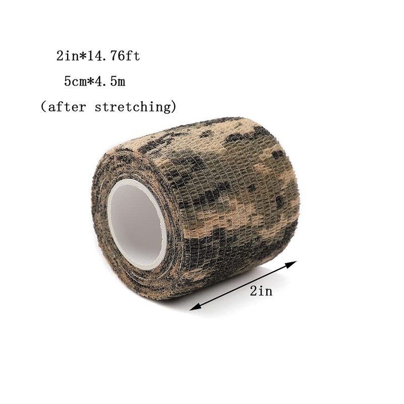 12 Pack Self Adhesive Bandage Wrap, Camouflage Cohesive Tape (Light