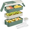 GadgBlizza Bento Box Adult Lunch Box, Stackable 3 Layers Lunch