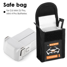 CAPART Battery Safe Bag for DJI Mini 4 Pro/Mini 3 / Mini 3 Pro Drone Storage Bag Fireproof Safety Charging Bag (Small*3pcs)