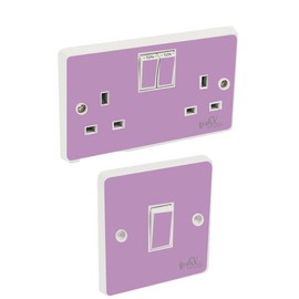 the grafix studio Lilac Gloss Purple Light Switch & Double Socket Sticker Vinyl/Skin cover