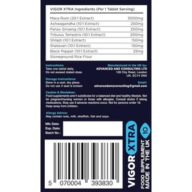 VIGORXTRA Fast-Acting Tablets for Men – Extra Strong Male Supplement – Discreet, When-Needed Tablets, Manufactured in the UK