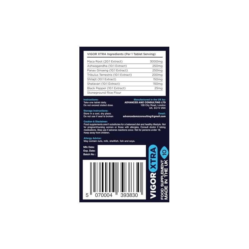 VIGORXTRA Fast-Acting Tablets for Men – Extra Strong Male Supplement