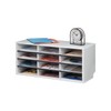 Fellowes 25004 12-Section Compartment Sorter, Melamine Laminated, Dove Gray