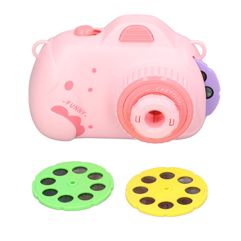 Kids Music Camera Pink Cute Adjustable Puzzle Kids Cartoon Projection