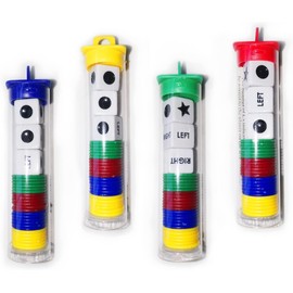 JHFY Left Right Center dice Game Prime Set Bundle- 4 Pack Assorted Colors (4 Pack-A)