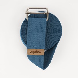 Yoga Strap with Metal Sliding Clasp Made in Germany, grey, 2.5 m