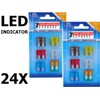 Assortment, LED status car bottle fuses, set of 24, 5A-30A,