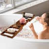 Teak Bathtub Tray, Luxury Bath Table Tray with Wine Glass