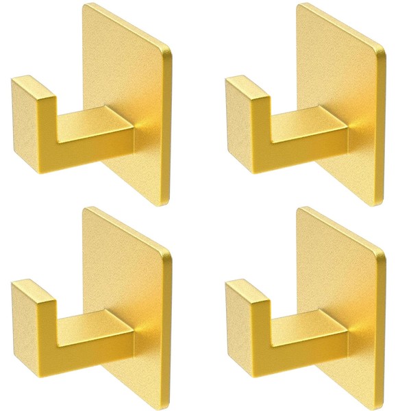 PMMASTO Adhesive Hooks Towel Hooks - 4 Pack Aluminum Wall