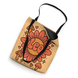 Leo Sunflower Zodiac Sign Retro Design Tote Bag
