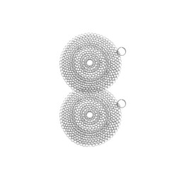 8in/20.3cm Round Cast Iron Scrubber, 316 Stainless Steel Scrubber Steel Wool Scrubber, Chain Mail Scrubber Cast Iron for Cleaning Dishes, Stock Pots, Cast Iron Skillets