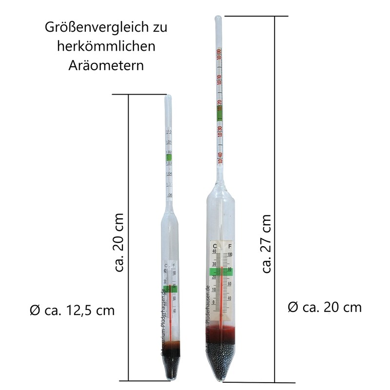 AQUARIUM PLÜDERHAUSEN Hydrometer with Thermometer for Measuring Salt Density in