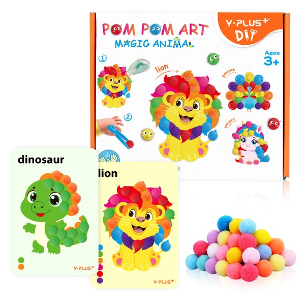 YPLUS Pompoms Art Crafts Kits, Toddler DIY Sensory Activities for