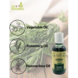 LO+ Natural Rosemary Oil (Aceite de Romero) - Maximum Concentration, 4.05 fl oz (120 mL) - 100% Pure Essential Oil for Hair Growth and Skin Care