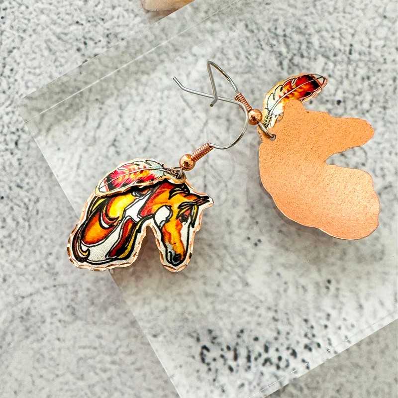 FRONT LINE JEWELRY Women's Horse Earrings: Horse Chestnut Earrings, Western