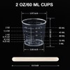 Pharamat 50 Pack 2 Ounce Plastic Graduated Cups, Transparent Scale
