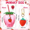 LemonRoad 12 Pcs 17 oz Strawberry Shaped Cups with Lids