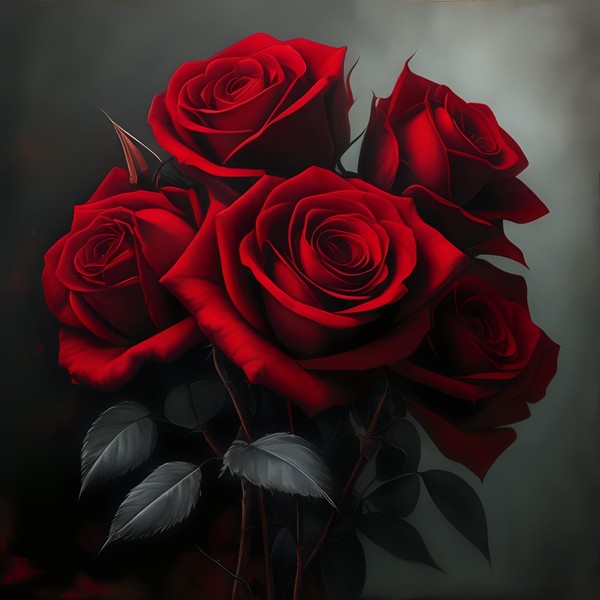 Red Roses Greeting Card Gothic - Any Occasion 145 x