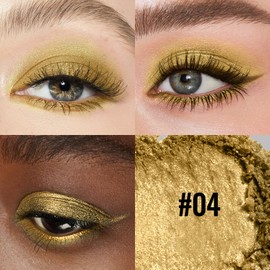 Erinde Gold Glitter Eyeshadow Palette, Matte Glitter Eyeshadow Palette, Waterproof Metallic Eyeshadow Palette, Pressed Powder & Long Lasting Eye Makeup with an Applicator