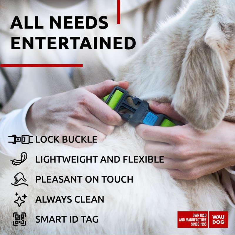 WAUDOG Waterproof Dog Collar - Adjustable Collar with Air Holder
