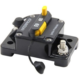 ZOOKOTO 12V-48VDC 60 Amp Circuit Breaker, Marine Trolling Motors Boat ATV Manual Power Fuse Rest, Waterproof (60A)
