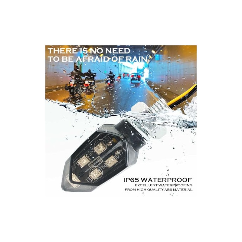 Pack of 4 Motorcycle Indicators 12 V LED with E