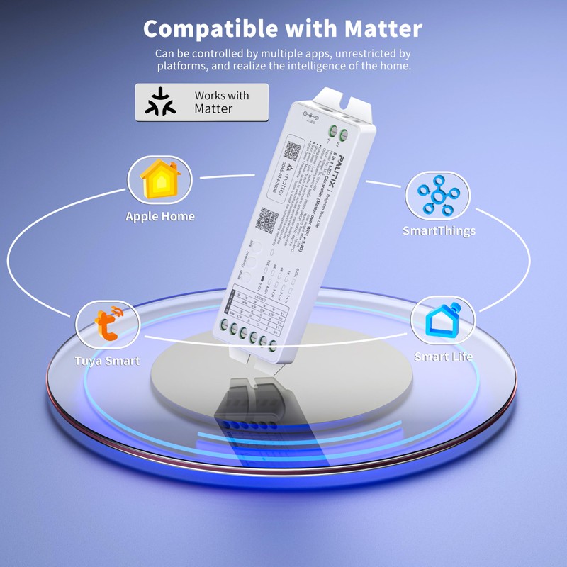 PAUTIX WiFi LED Controller for Single Color/CCT/RGB/RGBW/RGBCCT LED Strip Lights