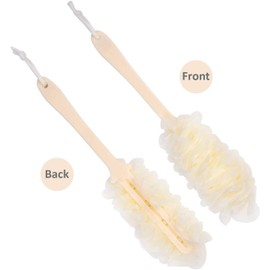 Arswin Arswin Back Scrubber for Shower,Loofah Long Handle Bath Body Brush,Soft Nylon Mesh Sponge for Shower,Loofah On a Stick for Men Women,Exfoliating Scrub Cleaning Luffa for Elderly(3-Pack,White)