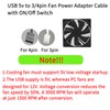 2Pack 5V USB to 3-Pin / 4-Pin PC Fan Power