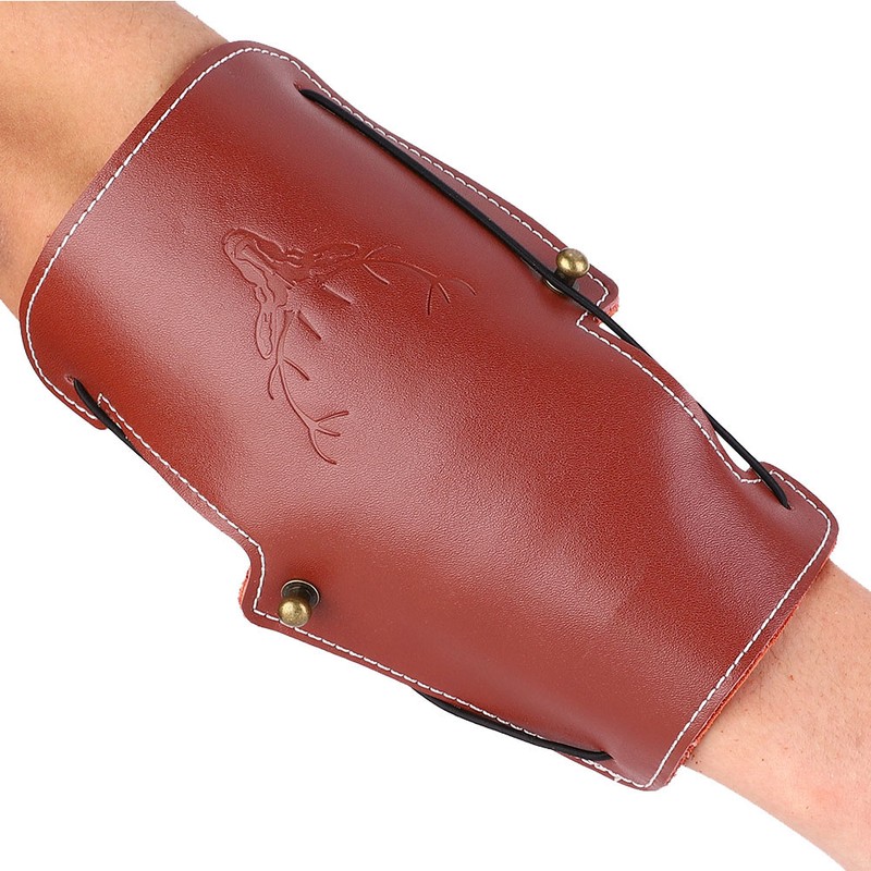 Cowhide Arm Protection Adjustable Arm Guard for Traditional Bow Hunting