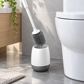 Toilet Cleaning Brush for Bathroom Use – Flexible Cleaning Tool with Wall-Mount or Floor Stand Design for Home Bathrooms