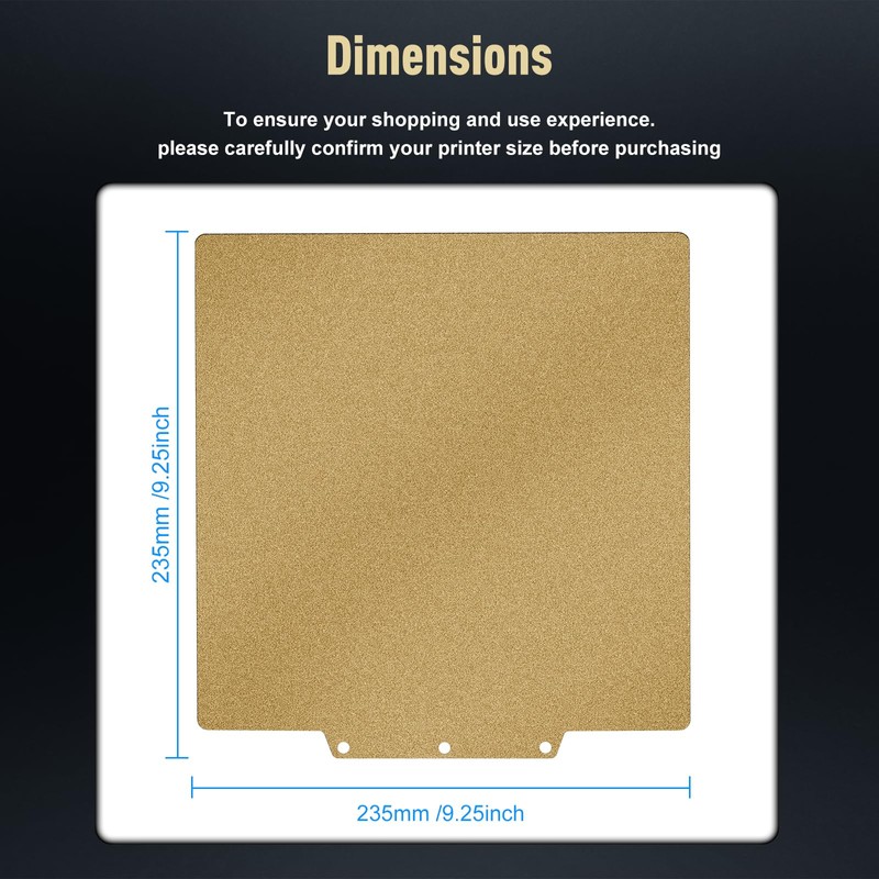 SeulQirw 235x235mm Double Sided Textured PEI Build Plate for Flashforge