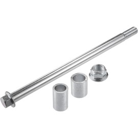 A ABSOPRO Front Rear Axle with Bushing and Screw Bolt M14 250mm Dirt Bike Scooter ATV Wheel Axle Steel Alloy Silver Tone