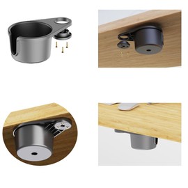 FUGEST 360 Degree Rotating Drink Holder Desk Drink Holder Desk Desk Drink Holder for Under Desk Multi-function (Need Screws)