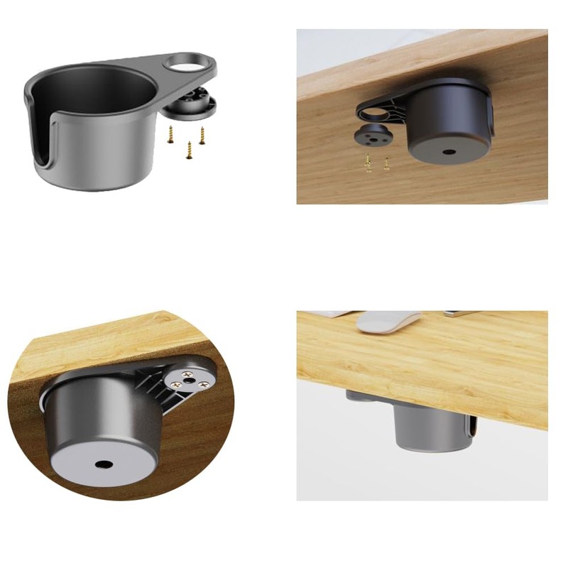 FUGEST 360 Degree Rotating Drink Holder Desk Drink Holder Desk