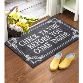 HLFMVWE Front Door Indoor Outdoor Entrance Doormat Grey Rubber Welcome Door Mat Come Inside This House Doormat Anti Slip Easy to Clean Corridor Patio Entry Mat 28" x 18"