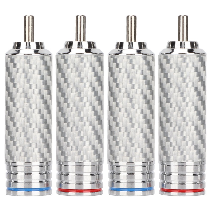4Pcs RCA Sound Plug Chrome Plated Welding Phono RCA Male