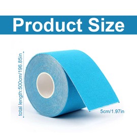 3 Rolls of Sports Tape (5 m x 5 cm) Kinesiology Tape, Physio Tape, Sports Tape Set, Waterproof & Skin-Friendly Kinesiotape with Knee Pain, Elbow and Shoulder