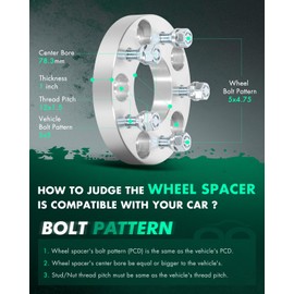 SCITOO 2Pcs 5x5 to 5x4.75 Wheel Adapters 1 inch Thread Pitch 12x1.5 Hub Bore 78.3mm 5 Lug Wheel Spacers Fit for Roadmaster Impala Caprice Pacifica Town & Country Journey Grand Caravan