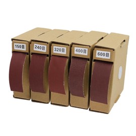 UTALIND 5 Pcs Emery Cloth Sand Paper Assortment Pack, 25 mm x 6 m Gauze Sandpaper for Wood Furniture, Metal, Automotive, Craft Polishing (150 240 320 400 600 Grit)