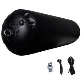 MUKETA Heavy Duty Inflatable Boat Fender Boat Bumper for Docking Stationary Dock Boats Yacht Sailboats Bumpers Fenders(Black, 18" x 60")