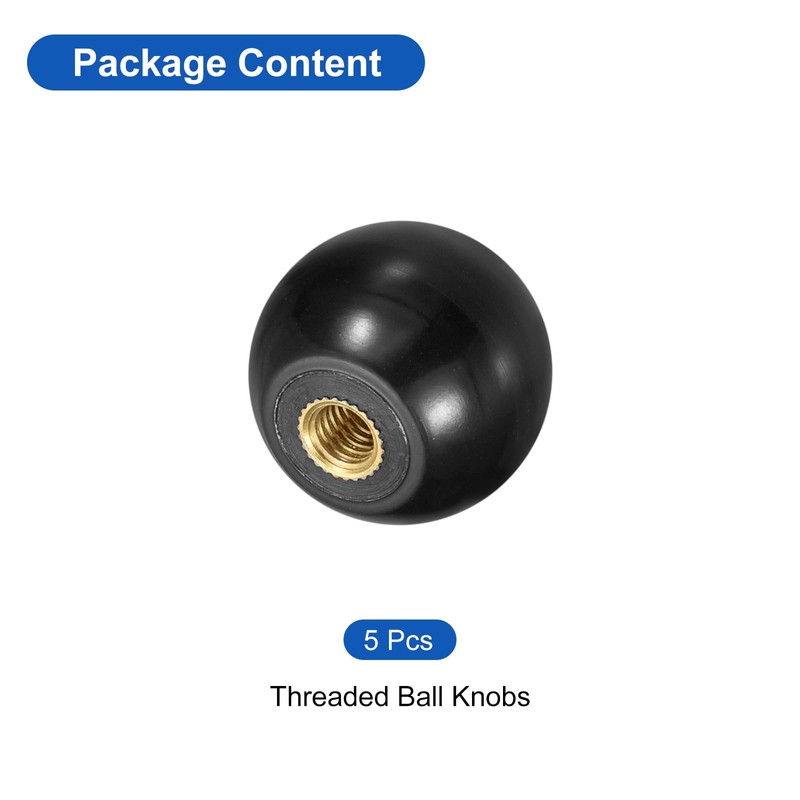 QUARKZMAN Pack of 5 Threaded Ball Knobs, M5 Female Thread