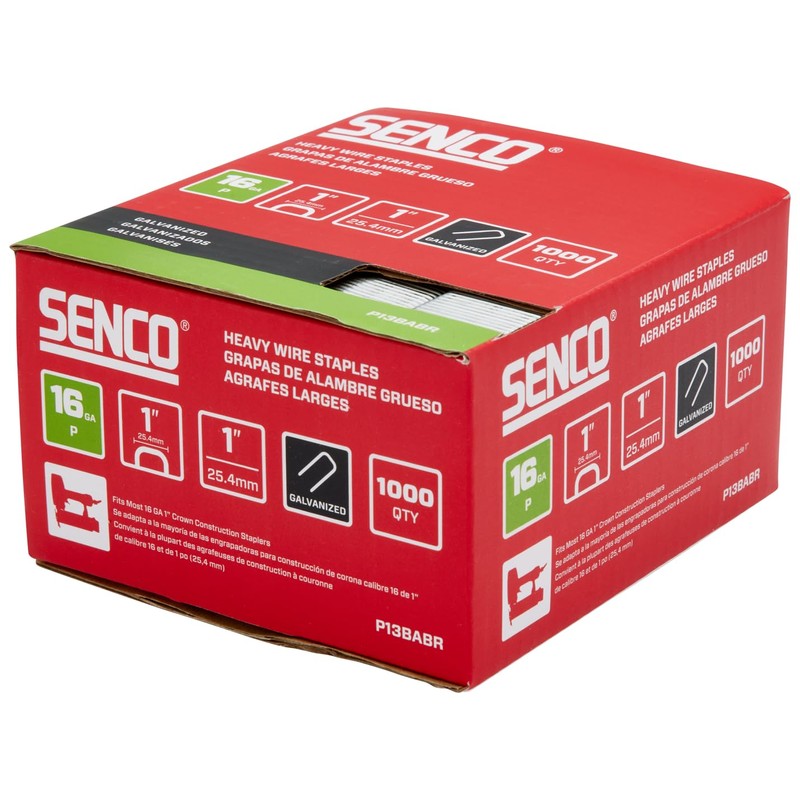 SENCO P13BABR 1" 16 Gauge 1" Crown Heavy Wire Staples,