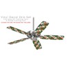 Famingos and Flowers White - Ceiling Fan Skin Kit fits