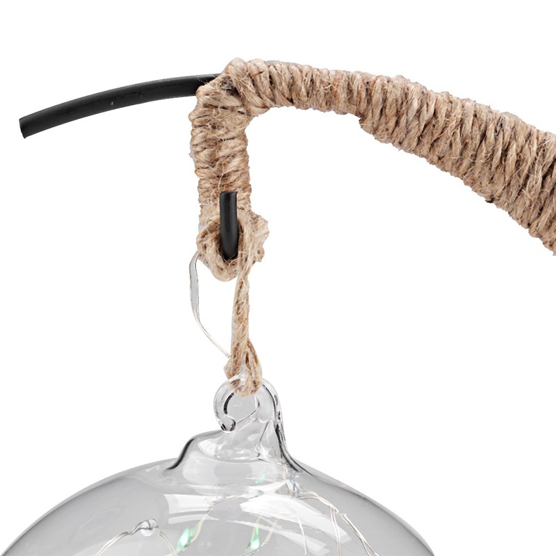 Glass Ball Moon Iron Art Decoration Night Light with LED