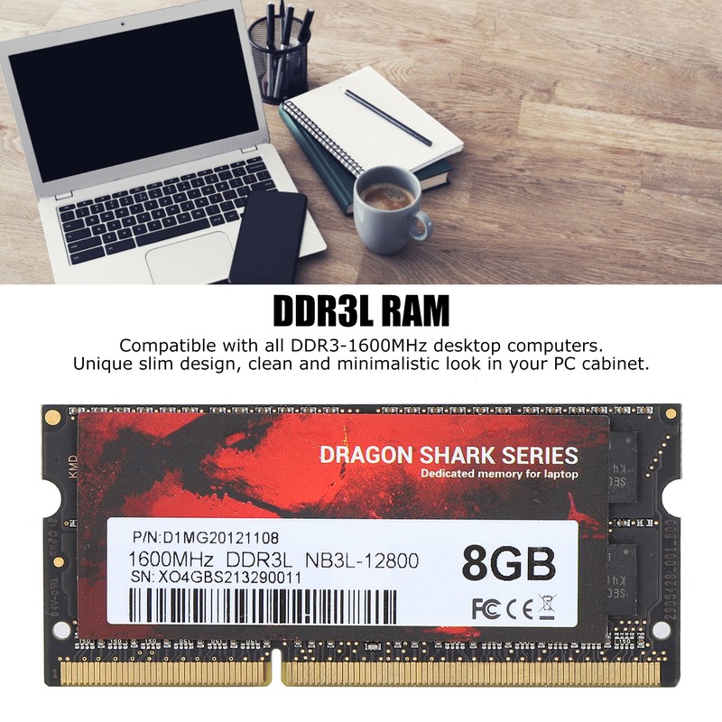 DDR3L RAM Slim Aluminum High Performance DDR3L‑1600MHz NB3L‑12800 Notebook Memory8GB