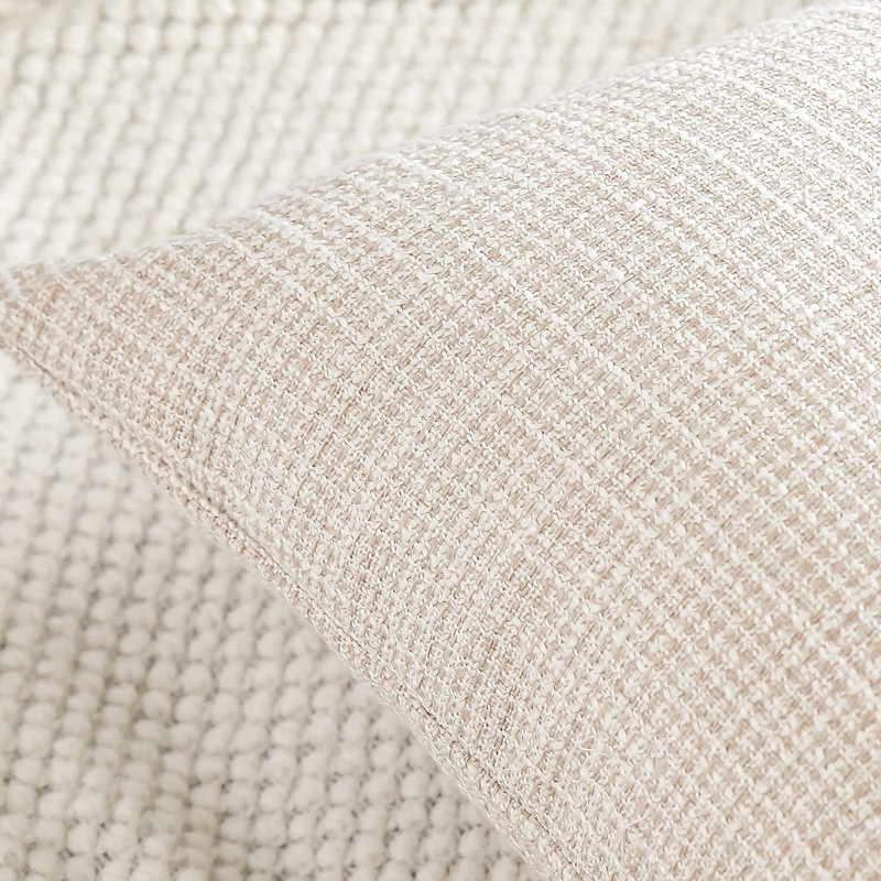 Artscope Cushion Covers Set of 2 Linen Decorative Square Pillowcases