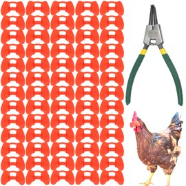 DoubleWood Pinless Peepers for Chickens, 81 Pcs Anti-Pecking Goggles with Pliers, Chicken Blinders and Plier Tool, Chicken Glasses Pheasant Poultry Blinders Spectacles