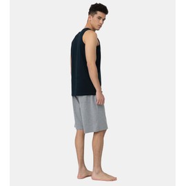 LAPASA Men's 100% Cotton Tank Top Ultra Soft Sleeveless Crewneck Breathable A-Shirts Basic Solid Undershirts Vest 4 Pack M36 Medium Navy