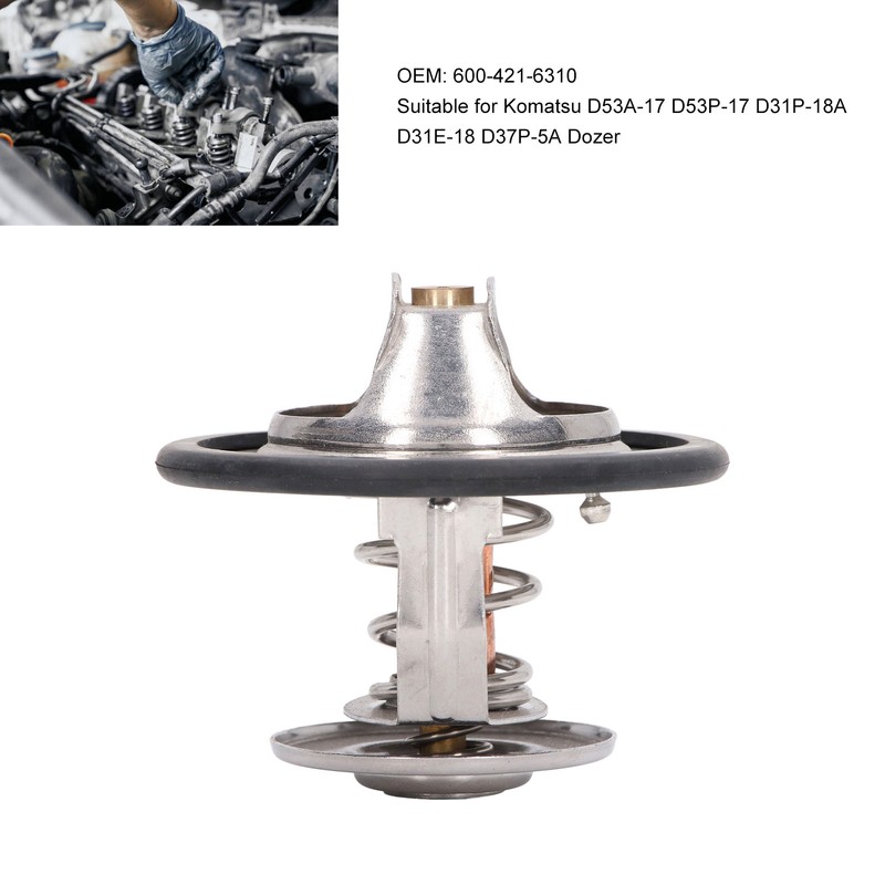 Engine Thermostat 71℃ 600‑421‑6310 Replacement for Komatsu D53A‑17 D53P‑17 D31P‑18A